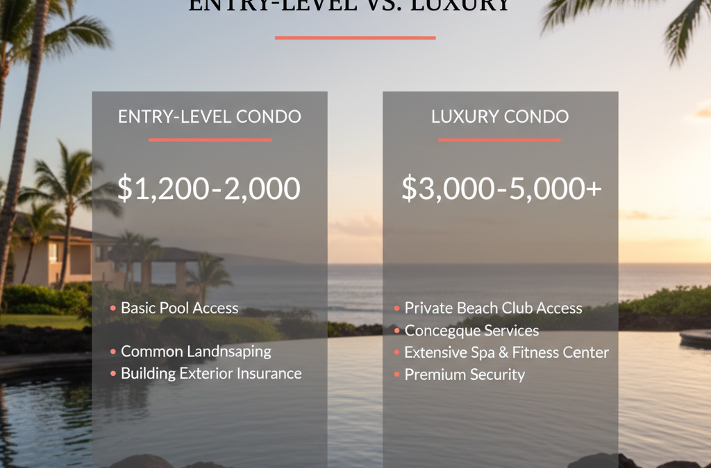 How much should I budget for HOA fees for my condo in Mauna Lani Resort?