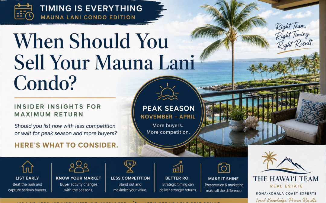 Should I Sell My Mauna Lani Condo Now or Wait for Peak Season and More Mainland Buyers?